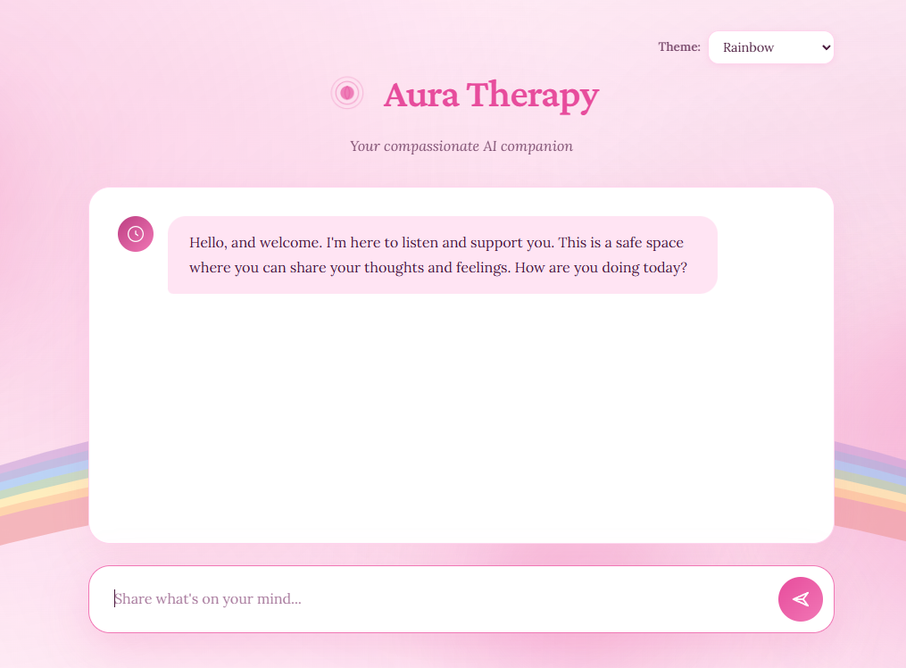 Aura Therapy Chatbot Homepage
